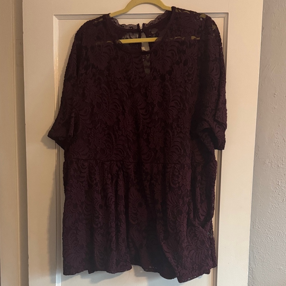 Torrid Burgundy Lace Blouse